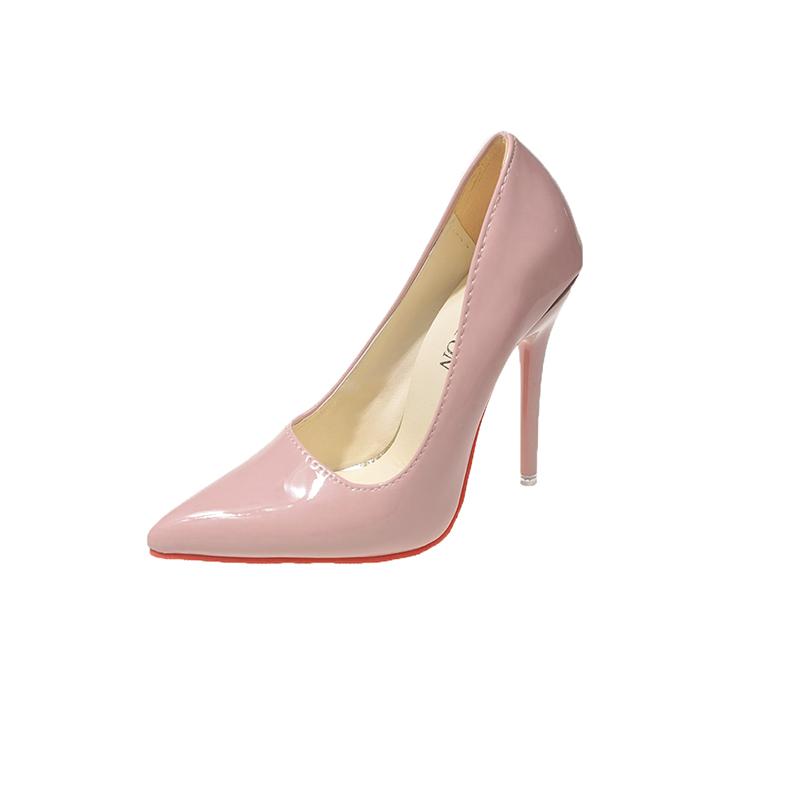 Moteriški aukštakulniai 2024 Nauji minkštos odos aukštakulniai moterims Mada Smailianosės Užmaunami Saldainių spalvų Vestuviniai aukštakulniai Moterims