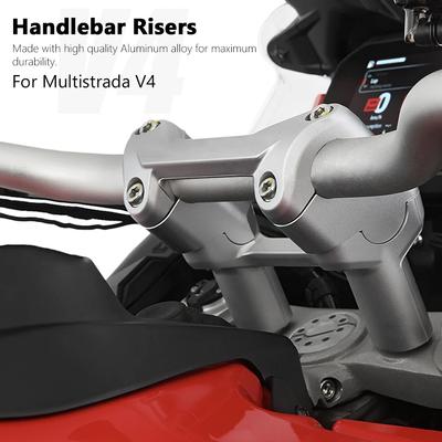 For DUCATI MULTISTRADA V4 Multistrada V4 New Motorcycle CNC Aluminum Silver Handlebar Riser Bar Mount Handle Clamp Mounting