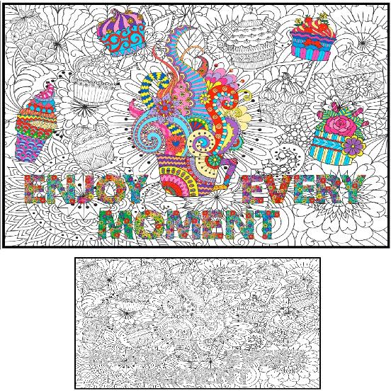 Giant Coloring Poster for Adults and Kids - Wall Coloring Poster Motivational - Large Coloring Posters for Classroom - Huge Coloring Poster at Work