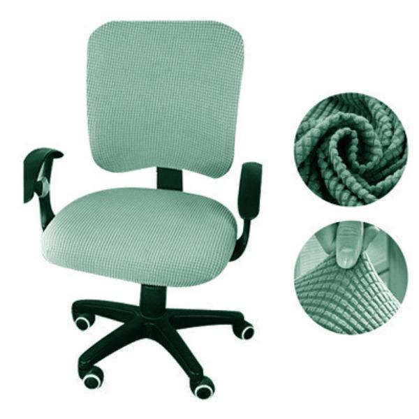 

2 шт./компл. Высокоэластичные клетчатые бархатные чехлы для офисных кресел, утолщенные чехлы для компьютерных сидений из спандекса, чехлы для кресел, домашний текстиль светло-зеленый