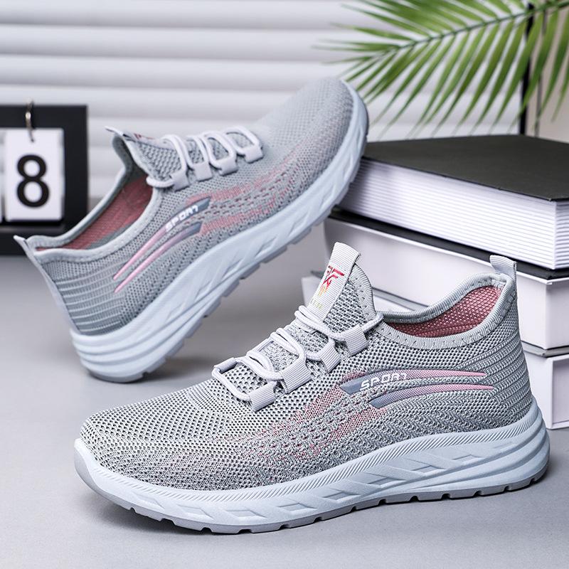 Shoes women's shoes new women's casual shoes breathable mesh shoes couple soft sole comfortable single shoes versatile flying woven shoes