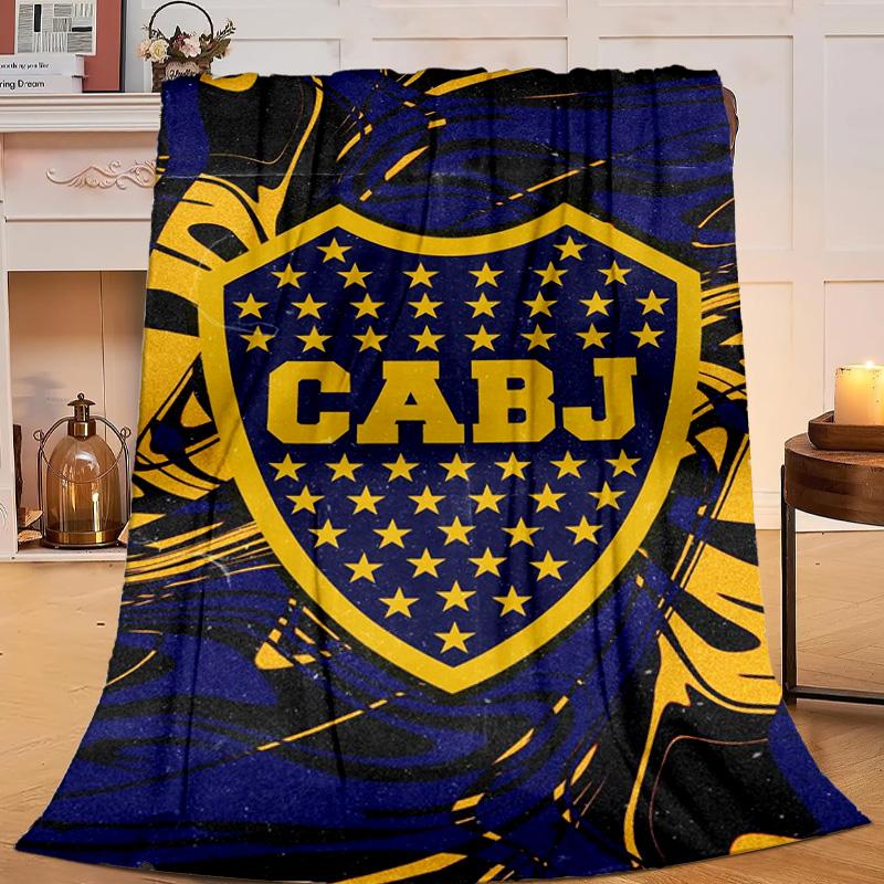 1PC Football Club Emblem Flannel Blanket Gift, Suitable for Both Men And Women, Soft Ideal for Beds And Sofa, Birthday Or Christmas Gift