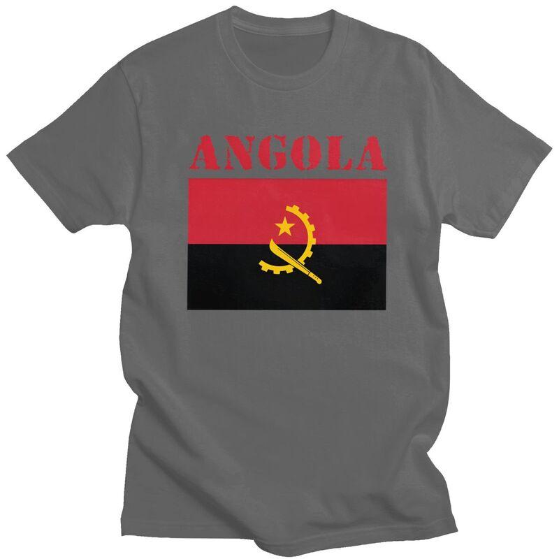 Custom Cool Angola Flag T Shirt Men Short Sleeves Pure Cotton Tshirt Tees Fashion Tshirt
