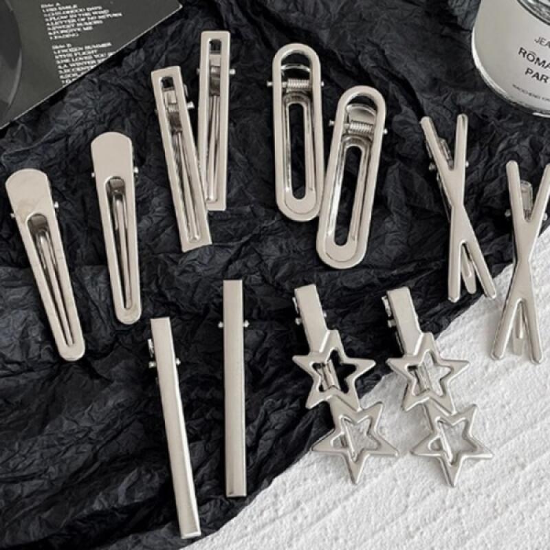 Silver pin hair pin 3-piece set Silver pin set Student straight pin X-type