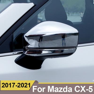 ABS Chrome Car Rearview Mirror Cover Side Wing Cap Shell Case Trims For Mazda CX-5 CX5 CX 5 2017 2018    Accessories