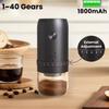 Moulin à café électrique portable 1800mAh 40 vitesses réglable externe maison rechargeable moulins machine à café domestique