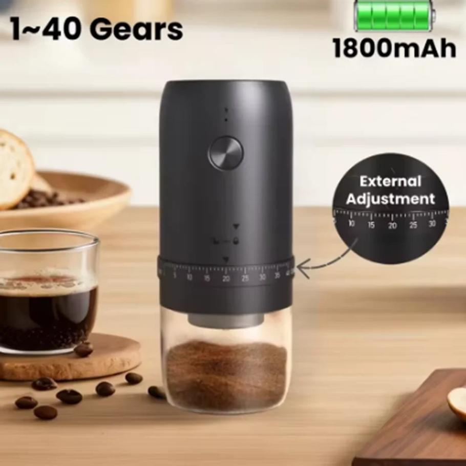 Moulin à café électrique portable 1800mAh 40 vitesses réglable externe maison rechargeable moulins machine à café domestique