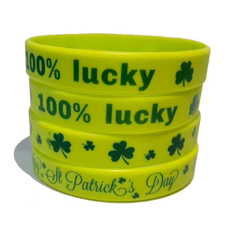 10 stuks Sint Patrick's Dag Siliconen Armband Vakantie Festival Cadeau voor Kind Kinderen Podiumoptreden Cadeau Geschenken