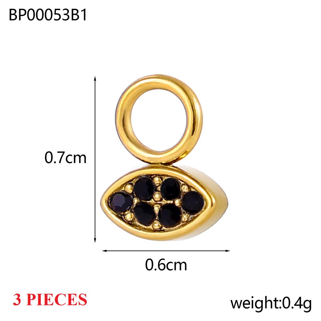 3PCS/LOT CARLIDANA Colorful Enamel Charms Gold Plated Stainless Steel Heart Moon Flower Zircon Pendants DIY Jewelry Making