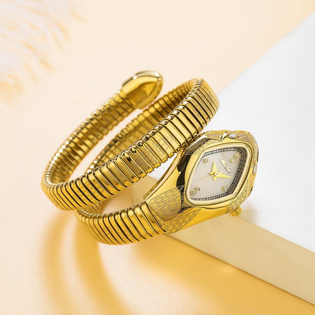 MISSFOX Robe Bracelet Forme Serpent Montre Femme Haut Élégant Étanche Quartz Montres Bijoux