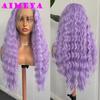 AIMEYA Burgundy Lace Wig Long Body Wave Synthetic Hair Glueless 13x4 Lace Front Wig for Women Wine Red Wigs Daily Wear Cosplay