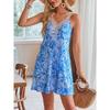 Women's Summer Beach Lace V Neck Tank Casual Print Sleeveless Short Dresses
