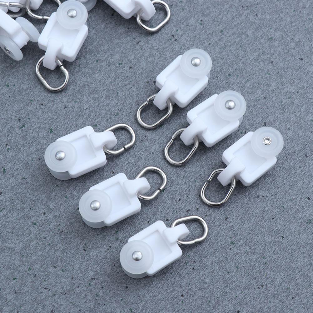 100Pcs  Track Curtain Pulley With Hooks I-shaped Window Coverings Pulley Curtain Window Coverings Runners Wheel Accessories