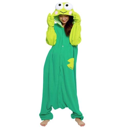 SAZAC Character Fleece Kigurumi, One Size Fits All, Sanrio Kero Kero Keroppi