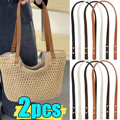 Modische Halb-PU-Leder-Henkeltasche DIY Handgefertigte Zubehörteile Umhängetaschen Einfarbige Ersatz-Handtaschenband Gurt Zubehör