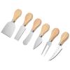 Edelstahl Käse- und Kuchenmesser-Set mit Holzgriff – Inklusive Gabel und Butterspachtel