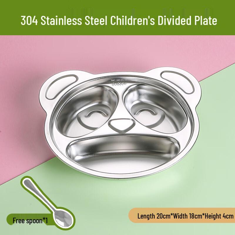 Children s 304 SS Panda Divided Plate