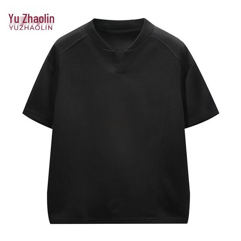 YUZHAOLIN Men s Casual Solid Color V-Neck Short Sleeve T-Shirt 2XL