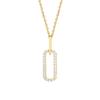 Silver Double Empty Square Buckle Zircon Necklace Exquisite Geometric 18k Gold-plated Charm Necklace for Women Gifts Jewelry