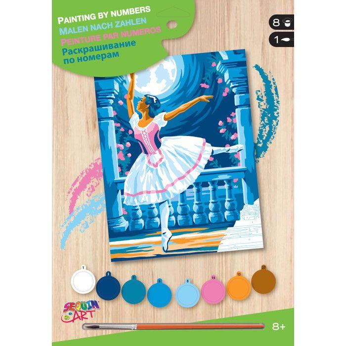 Paint by numbers for beginners Ballerina in the moonlight chiaro