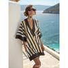 2026 women's V-neck dress seaside vacation 3D printing loose skirt beach