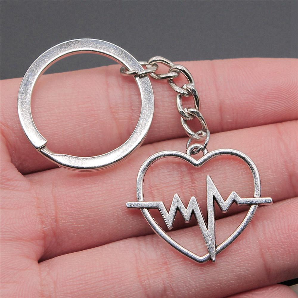 28mm Key Ring Couple Heart Love Minimalist Jewelry Components QY016