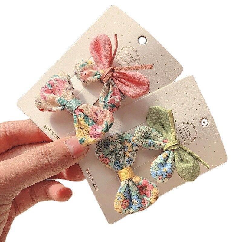 2 Stück Kinder-Bowknot-Haarnadel für Mädchen, Blumenklammer, frisch und schön, Anti-Verletzung, Haarnadel, modische Prinzessin, Kopfschmuck WBL