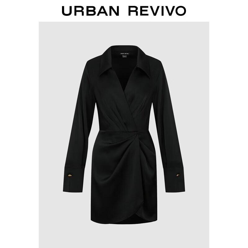 UR Women s Lapel Twist V-Neck Mini Dress