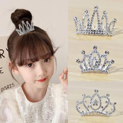 Crown Headband Headgear Children'S Princess Rhinestone Crown Hairpin Baby Birthday Headband Girls Small Insert Comb Hair Accessories