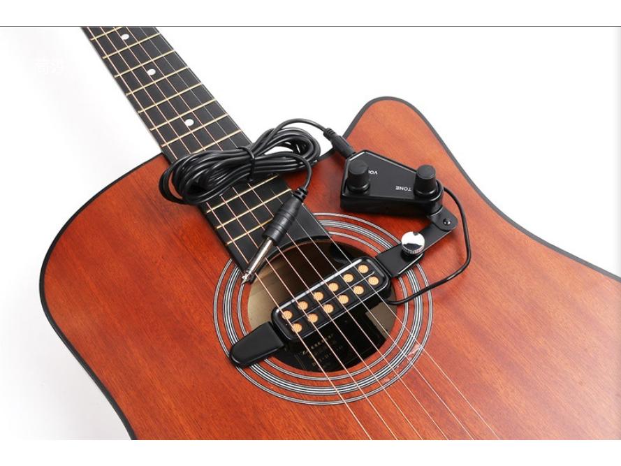 Magnetic Wooden Guitar Soundhole Pickup with 3m Cable, No-Drill Plug-In