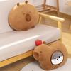 Kawaii Stuffed Capybara Plushie Dollpillow Grey Sakaban Throw Pillow Seat Cushion Brown Cartoon Animal Home Decor Gift