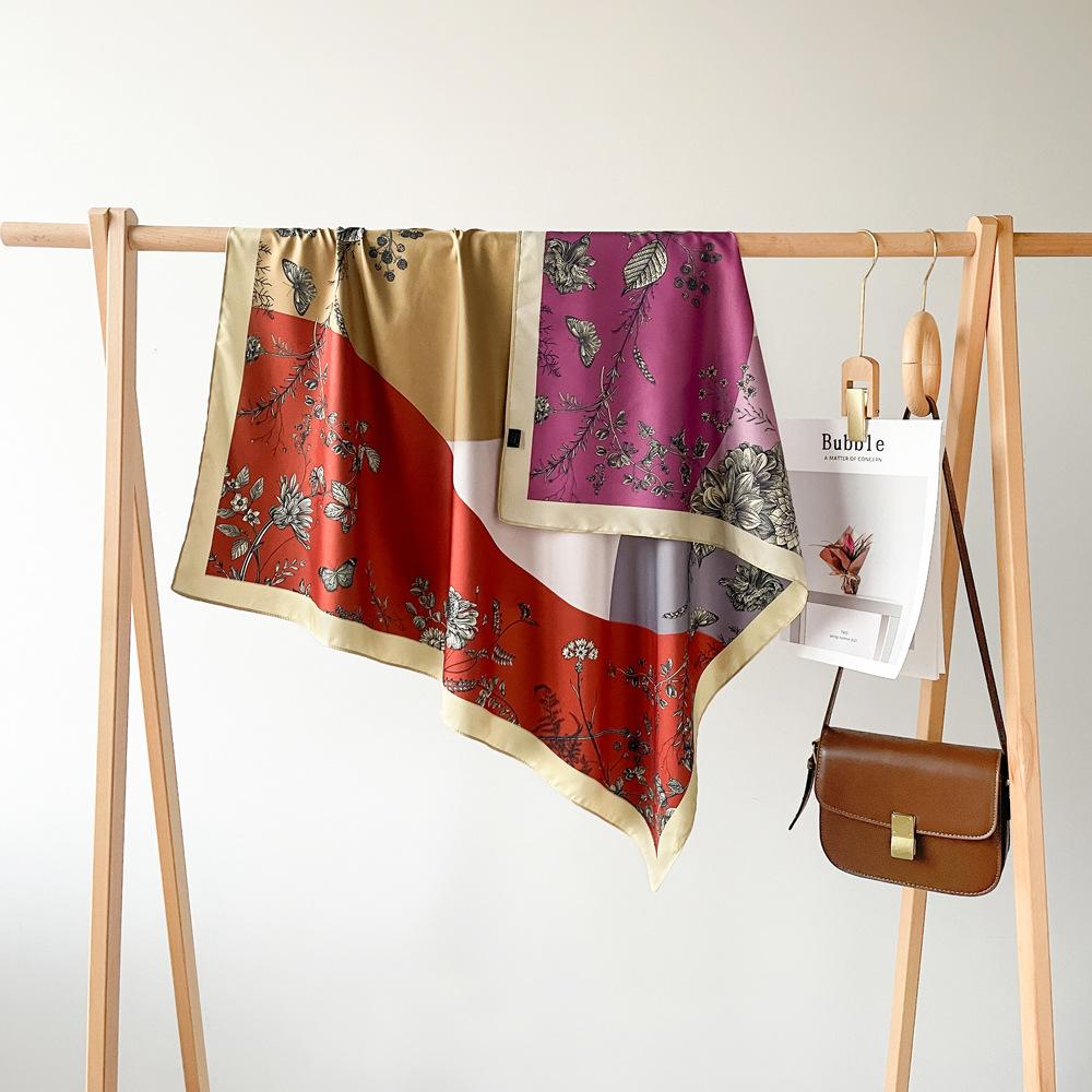 90*90Cm Square Scarf Twill Cotton Feeling Women Head Shawls And Wraps Luxury Print Neck Scarves Hijab Bandana Pashmina