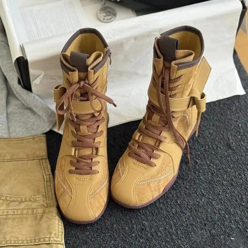 Autumn Women Biker Boots  Fashion  Buckle Strap Ladies Elegant Platform Short Booties Outside Casual Women'S Knight Boots