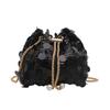 Sequin Chain Bucket Bag Dinner Bag 2025 Summer New Temperament Women's Bag Trendy Fashion Shoulder Bag Messenger Bag