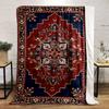 Traditional Persian-Inspired Geometric Design Flannel blanket for bedroom, living room, sofa, and nap sofas