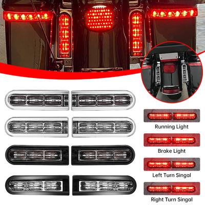 Motorcycle LED Inserts Saddlebag Filler Support Taillight Running Light For Harley Touring Road Electra Glide CVO Limited 14-Up