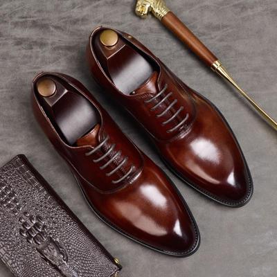 Mens Formal Shoes Genuine Leather Oxford Shoes For Men Italian 2024 Dress Shoes Wedding Laces Leather Business Shoes 869