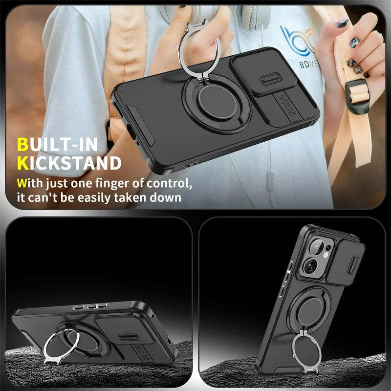 Funda For OPPO Reno 13F Pro 4G 5G Case Armor Slide Camera Lens Protection Phone Case For Back Cover