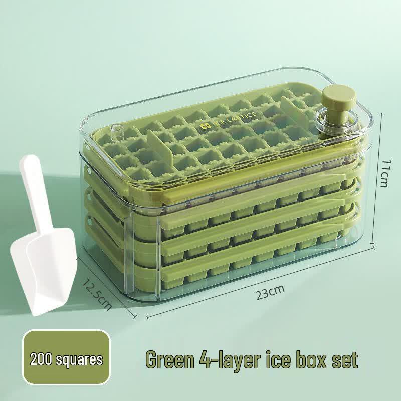 Press-Type Ice Cube Tray with Storage Box