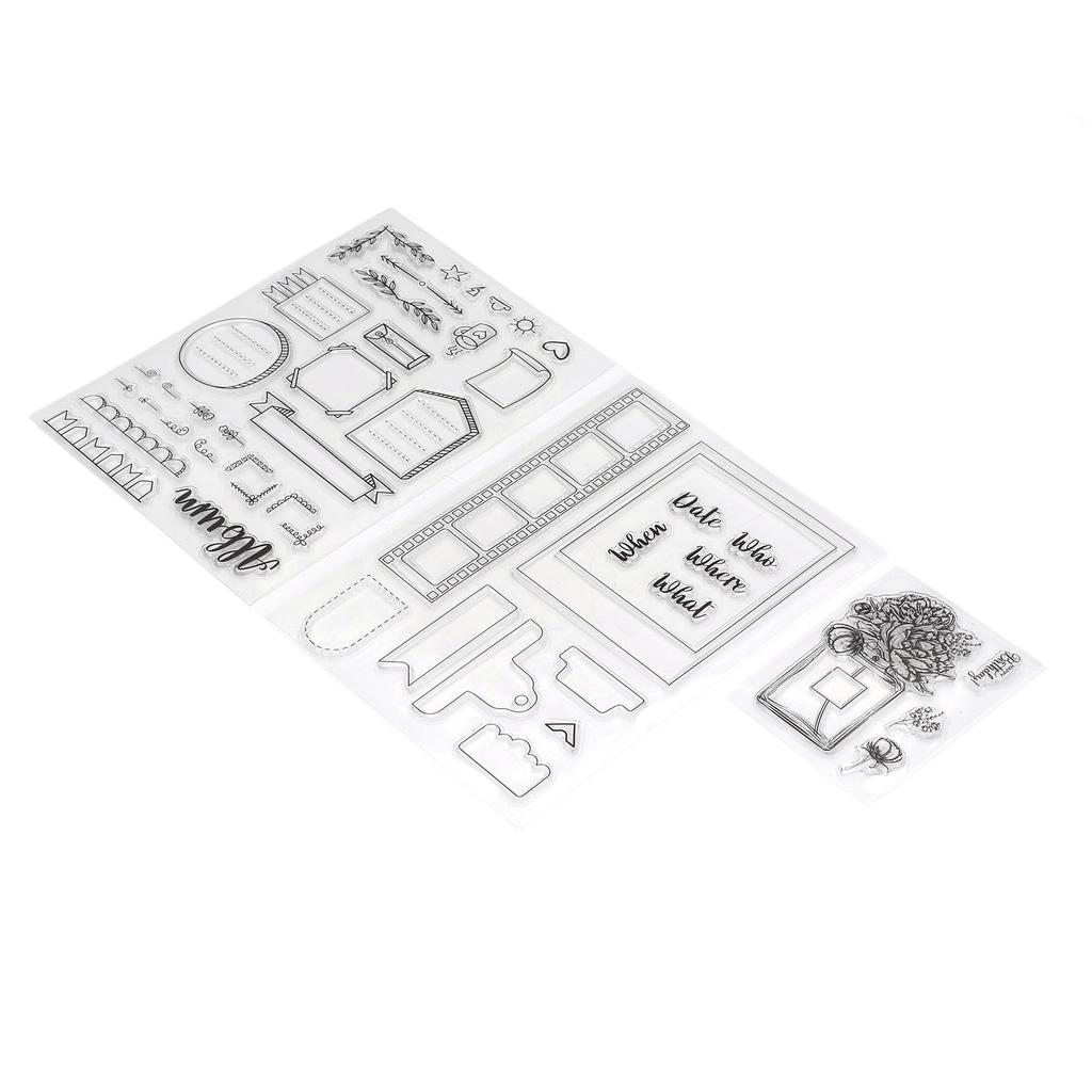 3pcs Clear Stamps DIY Interesting Durable Reusable TPR Material Transparent Appearance Embossing Scrapbooking Tool