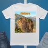 Meteora Monastery Illustration T-Shirt | Greece Travel Souvenir Tee