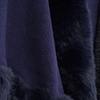 Women Cape Shawl with Fur Collar Soft Warm Wrap Double Layer Knit Cardigan Acrylic Warm Poncho for Fall Winter