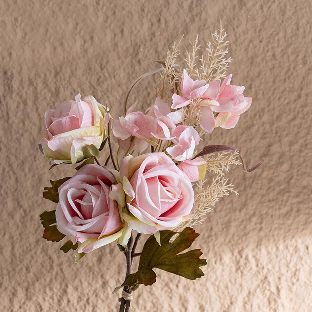 Artificial Rose Bouquets Artificial Flowers Rose Flower Branch Realistic Fake Rose For Wedding Home Decor