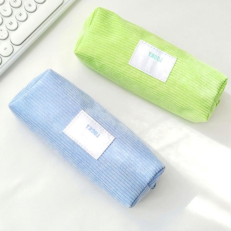 Large Capacity Pencil Bag Japanese Styles Pencil Case Pen Pouch Corduroy Pencil Pouch Pen Case School Office Supplies