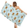 Microfiber Cartoon Dog Beach Towel Spa Sauna Pareo Novelty Sand Free Towel Poncho Surf Mat Picnic Camping Travel For Adults Kids