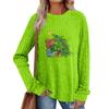 Women's Printed Lightweight Brushed-Cotton Round Neck Top