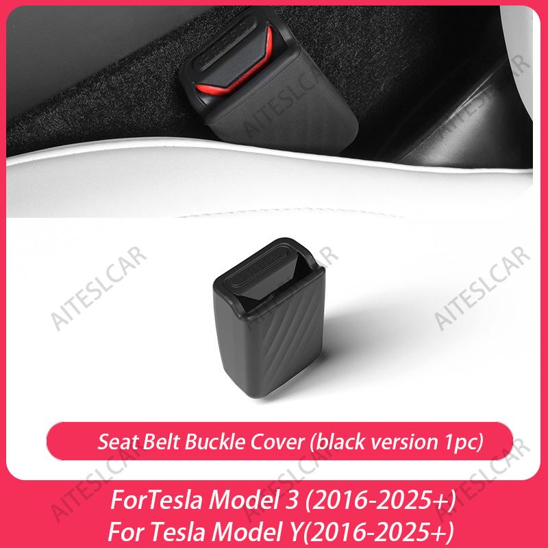 For Tesla Model Y Juniper 2020-2025 Front Seat Belt Silicone Protector Full Cover For Model 3 Seat Seatbelt Buckle Base Covers