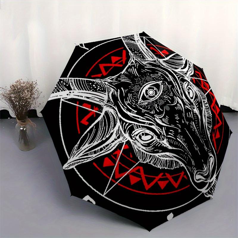 Devil's Horns: Baphomet Pentagram Occult Symbol T-ShirtUmbrella, Portable 3-Fold Compact Umbrella,Christmas Gift ES492