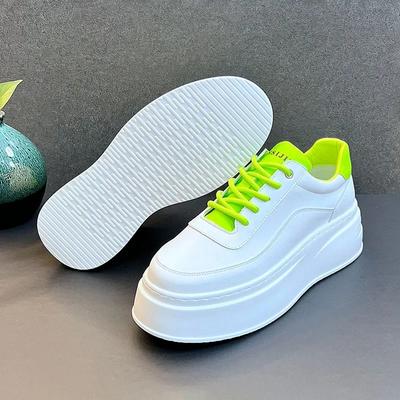 New Height Increasing Men's Shoes Fashion Breathable Thick Soled Flat Sports Shoes Man Trend Versatile Casual Board White Shoes
