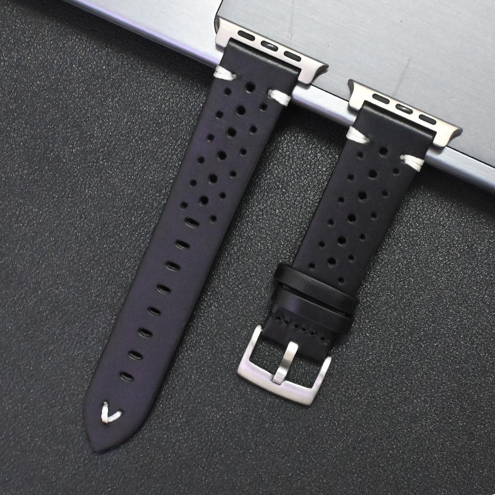 Echtes Lederarmband für Apple Watch Ultra 3 2 1 49mm Serie 11 10 46mm 9 8 7 45mm Titanarmband IWatch 6 5 4 Se 3 44mm Correa